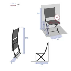 Lot De 4 Chaises De Jardin Pliantes Allure Poivre & Graphite 9 Lot De 4 Chaises De Jardin Pliantes Allure Poivre & Graphite -Maison du jardin Magasin 00W007825E