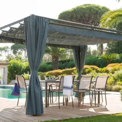 Rideaux Pour Tonnelle Palmeira Ardoise 6 Rideaux Pour Tonnelle Palmeira Ardoise -Maison du jardin Magasin 00W008042C