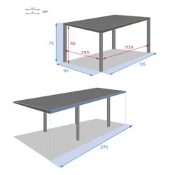 Table De Jardin Extensible Piazza Graphite 11 Table De Jardin Extensible Piazza Graphite -Maison du jardin Magasin 00W008075F