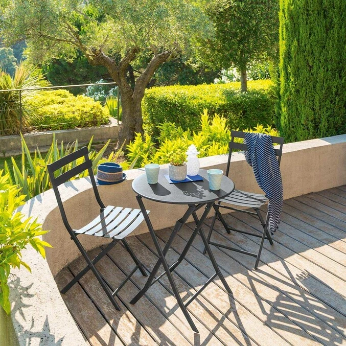 Table De Jardin Pliante Ronde Greensboro Graphite 1 Table De Jardin Pliante Ronde Greensboro Graphite