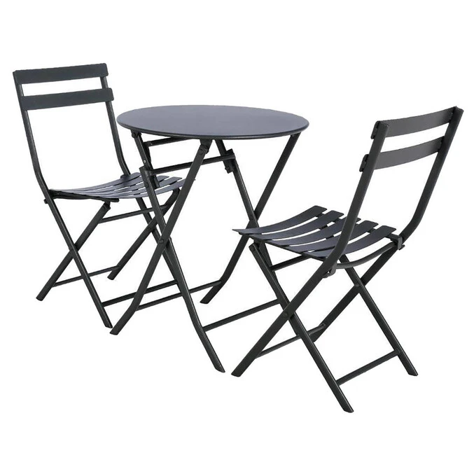 Table De Jardin Pliante Ronde Greensboro Graphite 4 Table De Jardin Pliante Ronde Greensboro Graphite – Image 4
