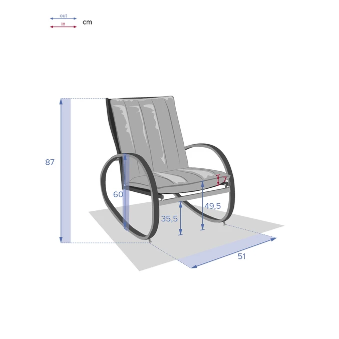 Fauteuil à Bascule Nevada Graphite 7 Fauteuil à Bascule Nevada Graphite – Image 7