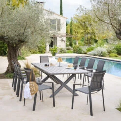 Table De Jardin Extensible Axiome Ardoise Granitée 23 Table De Jardin Extensible Axiome Ardoise Granitée -Maison du jardin Magasin 00W074399L