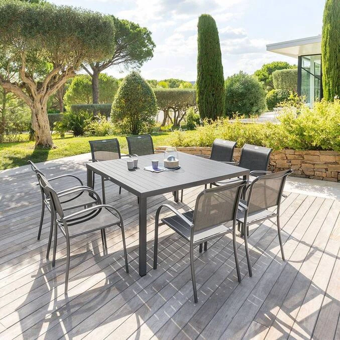 Table De Jardin Carrée Piazza Graphite 1 Table De Jardin Carrée Piazza Graphite
