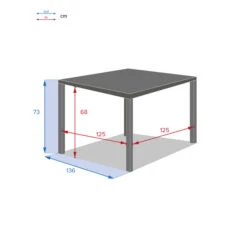 Table De Jardin Carrée Piazza Graphite 9 Table De Jardin Carrée Piazza Graphite -Maison du jardin Magasin 00W074417E