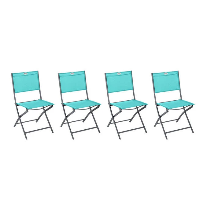 Lot De 4 Chaises De Jardin Pliantes Modula Émeraude & Graphite 1 Lot De 4 Chaises De Jardin Pliantes Modula Émeraude & Graphite