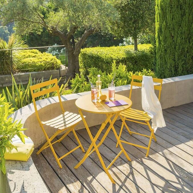 Table De Jardin Pliante Ronde Greensboro Moutarde 1 Table De Jardin Pliante Ronde Greensboro Moutarde