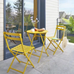 Table De Jardin Pliante Ronde Greensboro Moutarde 9 Table De Jardin Pliante Ronde Greensboro Moutarde -Maison du jardin Magasin 00W075432E
