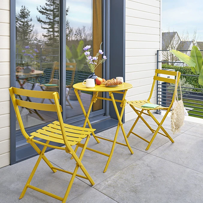 Table De Jardin Pliante Ronde Greensboro Moutarde 5 Table De Jardin Pliante Ronde Greensboro Moutarde – Image 5