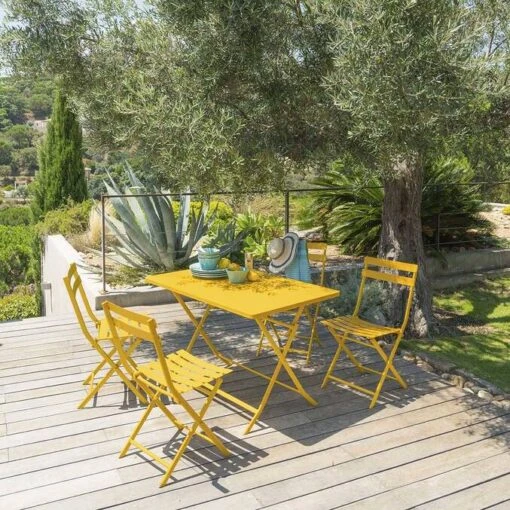 Table De Jardin Pliante Rectangulaire Greensboro Jaune Moutarde