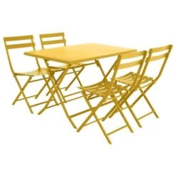 Table De Jardin Pliante Rectangulaire Greensboro Jaune Moutarde 7 Table De Jardin Pliante Rectangulaire Greensboro Jaune Moutarde -Maison du jardin Magasin 00W075434C