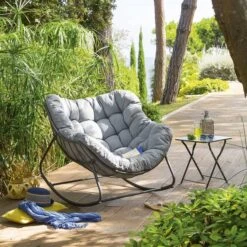 Fauteuil Oeuf Ă  Bascule De Jardin Paopao Roche & Graphite