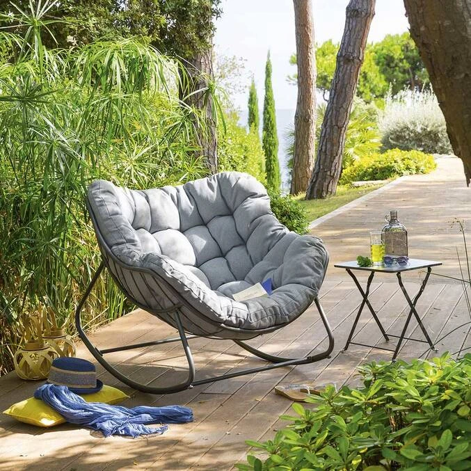Fauteuil Oeuf à Bascule De Jardin Paopao Roche & Graphite 1 Fauteuil Oeuf à Bascule De Jardin Paopao Roche & Graphite
