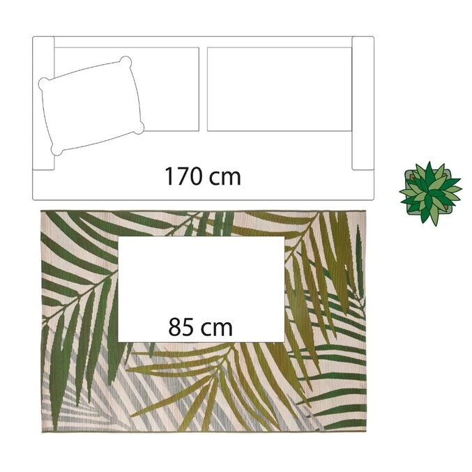 ATMOSPHERA Tapis D'intérieur Et D'extérieur Motif Tropical 6 ATMOSPHERA Tapis D'intérieur Et D'extérieur Motif Tropical – Image 6