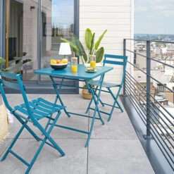 Table De Jardin Pliante Carrée Greensboro Bleu Canard -Maison du jardin Magasin 00W077756E