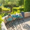 Table De Jardin Pliante Ronde Greensboro Bleu Canard