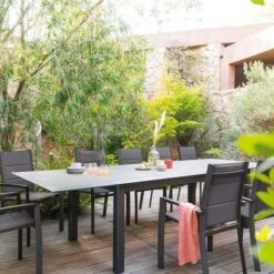 Table De Jardin Extensible Allure Effet Bois Muscade & Graphite
