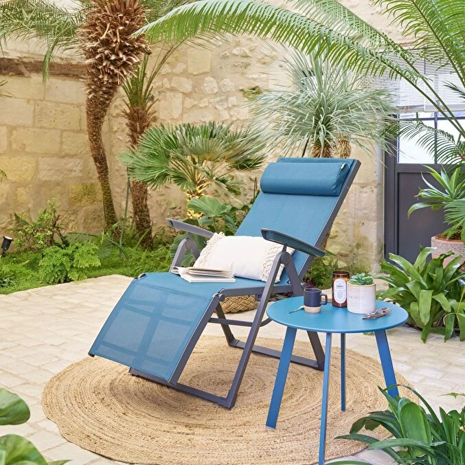 Table D'appoint De Jardin Ronde Saona Bleu Canard Mat 3 Table D'appoint De Jardin Ronde Saona Bleu Canard Mat – Image 3