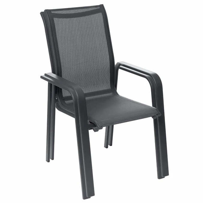 Fauteuil De Jardin Haut Empilable Essio Anthracite & Graphite 3 Fauteuil De Jardin Haut Empilable Essio Anthracite & Graphite – Image 3