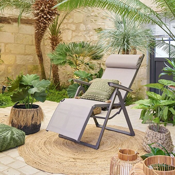 Fauteuil De Jardin Inclinable Decima Noisette & Praline 7 Fauteuil De Jardin Inclinable Decima Noisette & Praline – Image 7