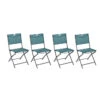 Lot De 4 Chaises De Jardin Pliantes Modula Bleu Canard & Graphite