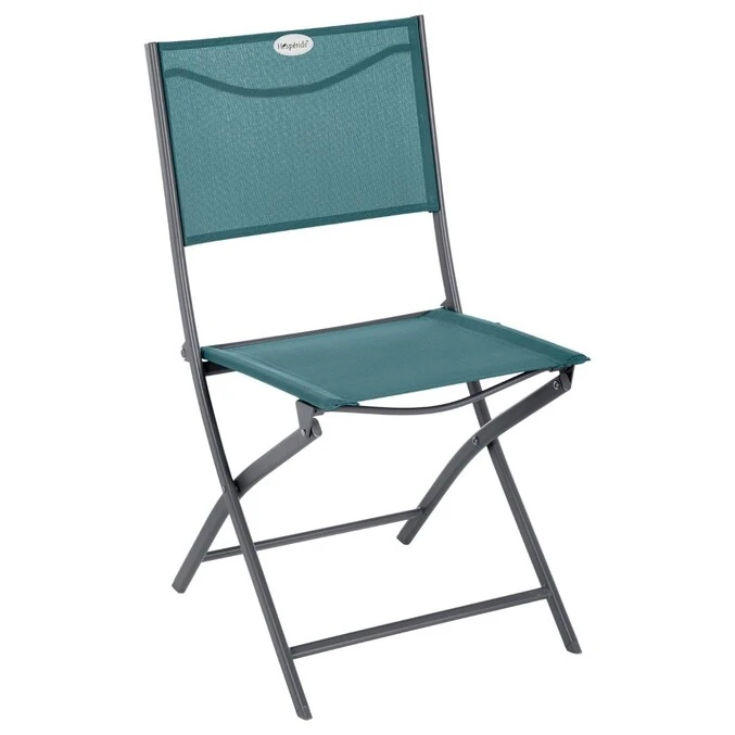 Lot De 4 Chaises De Jardin Pliantes Modula Bleu Canard & Graphite 2 Lot De 4 Chaises De Jardin Pliantes Modula Bleu Canard & Graphite – Image 2