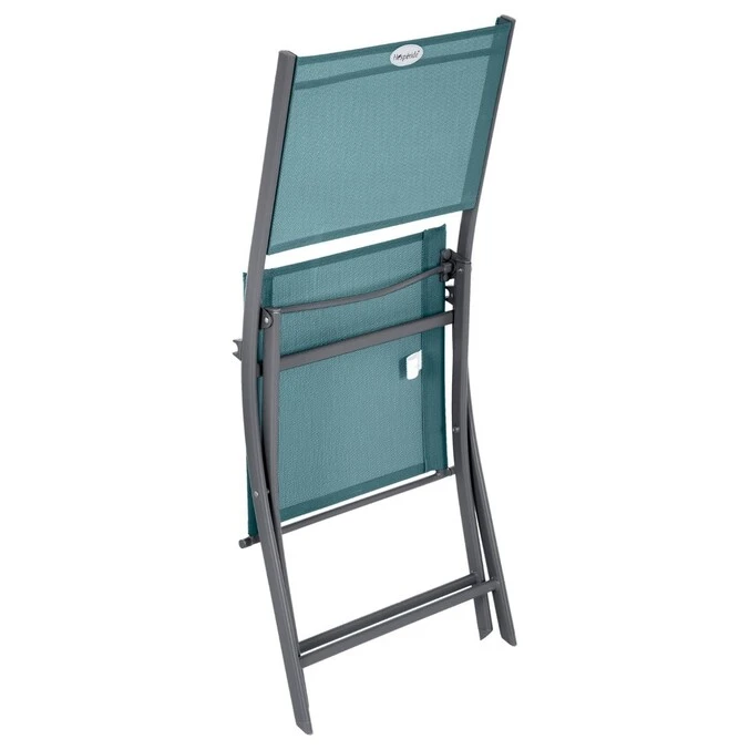 Lot De 4 Chaises De Jardin Pliantes Modula Bleu Canard & Graphite 3 Lot De 4 Chaises De Jardin Pliantes Modula Bleu Canard & Graphite – Image 3