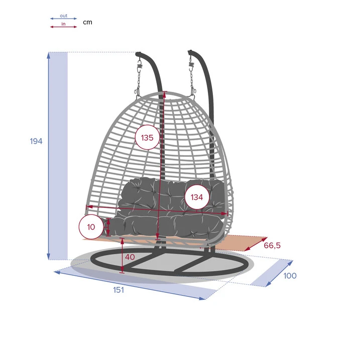 Fauteuil Oeuf Suspendu Ajar Ardoise 5 Fauteuil Oeuf Suspendu Ajar Ardoise – Image 5