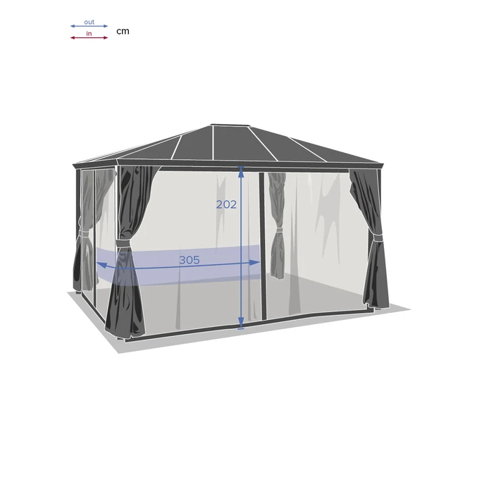 Moustiquaire De Pergola Belize Ardoise 2 Moustiquaire De Pergola Belize Ardoise – Image 2
