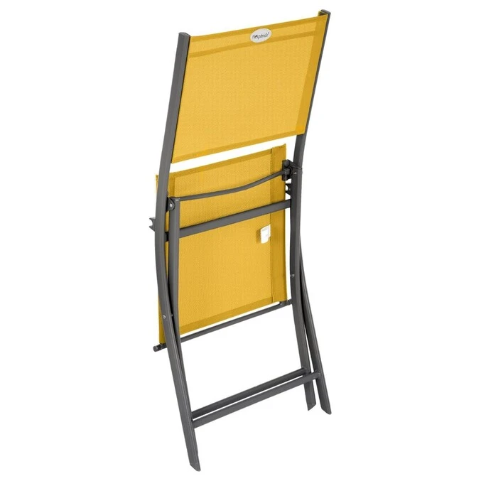 Lot De 4 Chaises De Jardin Pliantes Modula Jaune Moutarde & Graphite 3 Lot De 4 Chaises De Jardin Pliantes Modula Jaune Moutarde & Graphite – Image 3