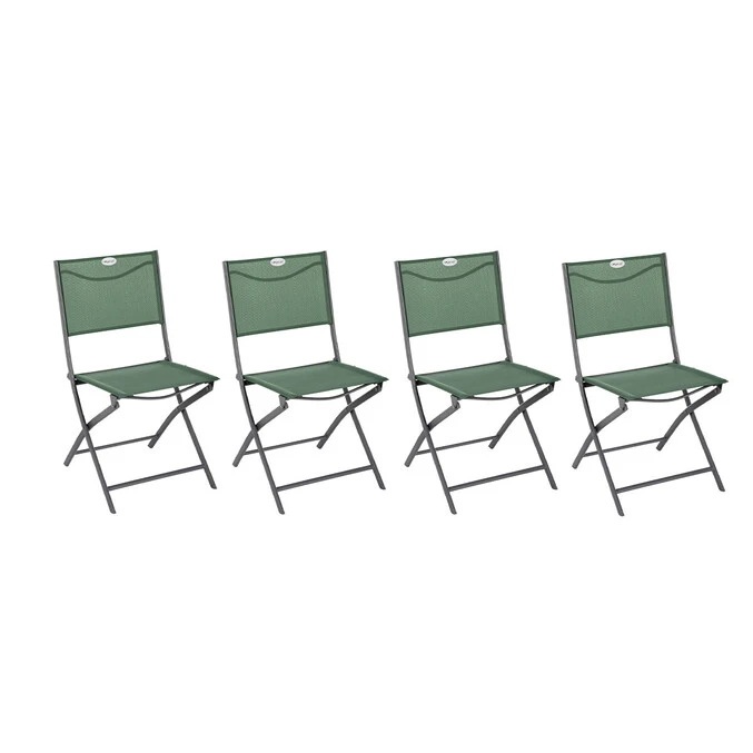 Lot De 4 Chaises De Jardin Pliantes Modula Vert Olive & Graphite 1 Lot De 4 Chaises De Jardin Pliantes Modula Vert Olive & Graphite