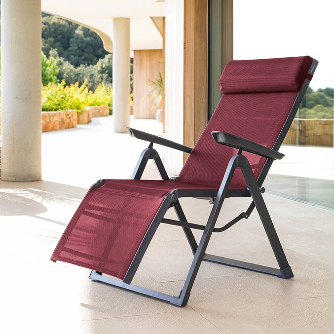 Fauteuil De Jardin Inclinable Decima Bordeaux & Graphite 1 Fauteuil De Jardin Inclinable Decima Bordeaux & Graphite