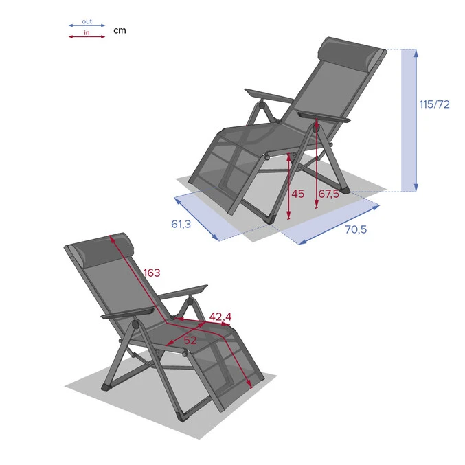 Fauteuil De Jardin Inclinable Decima Bordeaux & Graphite 6 Fauteuil De Jardin Inclinable Decima Bordeaux & Graphite – Image 6