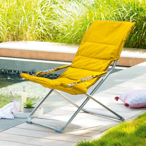 Fauteuil Relax De Jardin Milos Jaune Moutarde