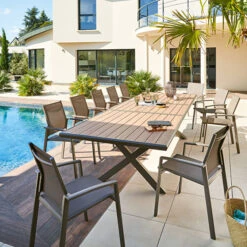 Table De Jardin Extensible Axiome Effet Bois Honey & Praline 16 Table De Jardin Extensible Axiome Effet Bois Honey & Praline -Maison du jardin Magasin 00W079369H