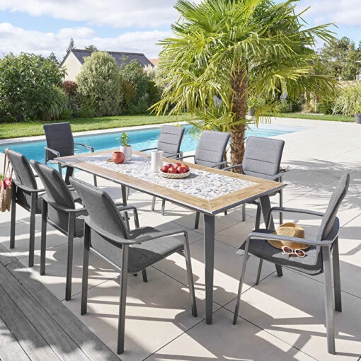 Table De Jardin Rectangulaire Lambada Céramique & Graphite