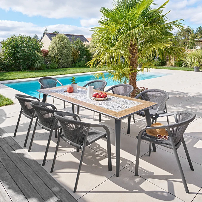 Table De Jardin Rectangulaire Lambada Céramique & Graphite 8 Table De Jardin Rectangulaire Lambada Céramique & Graphite – Image 8