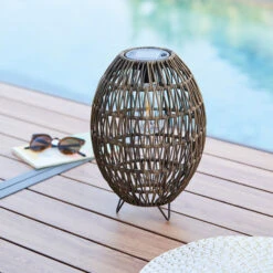 ATMOSPHERA Lampe D'extérieur Solaire Ovale Beige