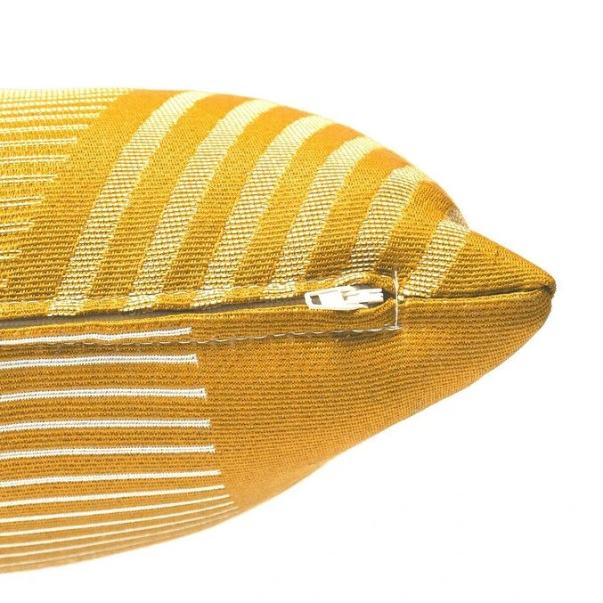 Coussin Déco D'extérieur Jacquard Jaune Moutarde 3 Coussin Déco D'extérieur Jacquard Jaune Moutarde – Image 3