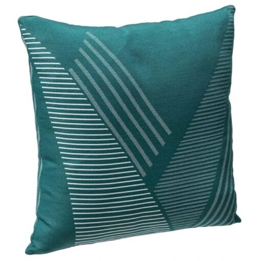 Coussin Déco D'extérieur Jacquard Bleu Canard