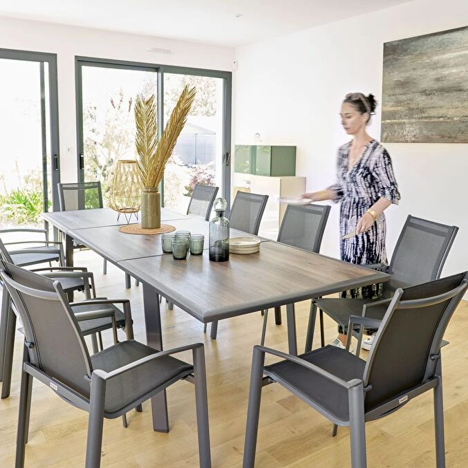 Table De Jardin Extensible Pavane Pécan & Graphite 10 Table De Jardin Extensible Pavane Pécan & Graphite – Image 10