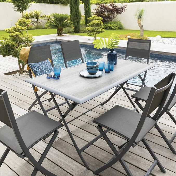 Table De Jardin Pliante Rectangulaire Azua Gris Smoke 1 Table De Jardin Pliante Rectangulaire Azua Gris Smoke