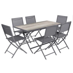 Table De Jardin Pliante Rectangulaire Azua Gris Smoke 6 Table De Jardin Pliante Rectangulaire Azua Gris Smoke -Maison du jardin Magasin 00W080048C