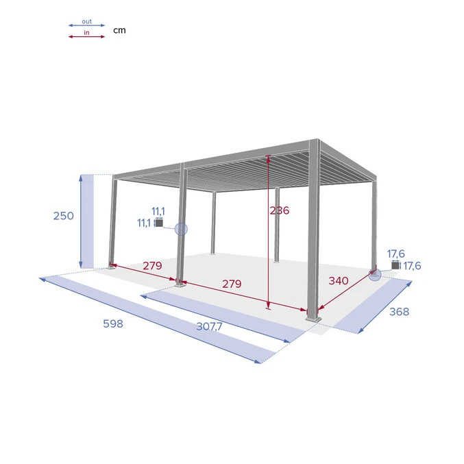 Pergola Evora Grand Modèle Graphite 4 Pergola Evora Grand Modèle Graphite – Image 4