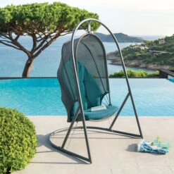 Fauteuil Oeuf Suspendu Pacha Bleu Canard
