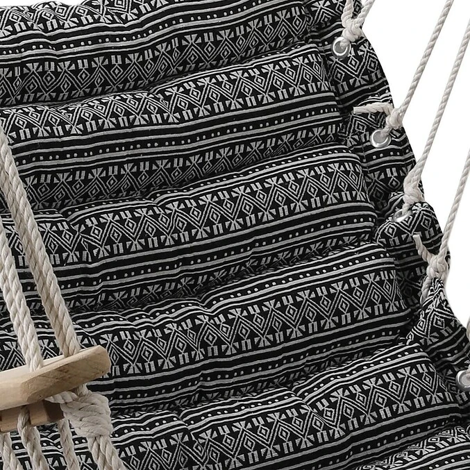 Chaise De Détente Suspendue Jinja Noir & Blanc 4 Chaise De Détente Suspendue Jinja Noir & Blanc – Image 4