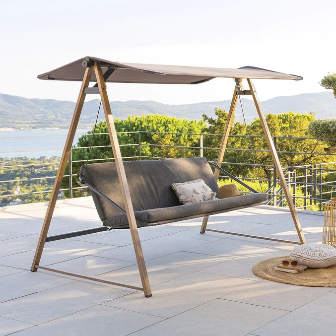 Balancelle De Jardin Soly Honey & Charbon 1 Balancelle De Jardin Soly Honey & Charbon