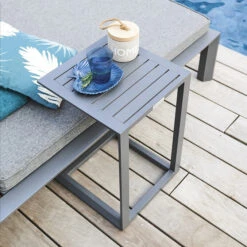 Table D'appoint De Jardin Carrée Évasion Graphite