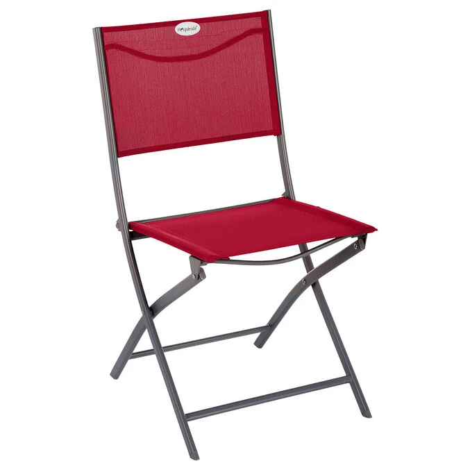 Lot De 4 Chaises De Jardin Pliantes Modula Grenade & Graphite 2 Lot De 4 Chaises De Jardin Pliantes Modula Grenade & Graphite – Image 2