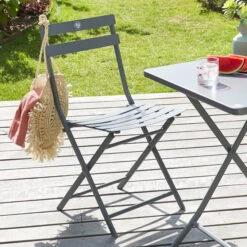 Lot De 2 Chaises De Jardin Pliantes Greensboro Gris Quartz
